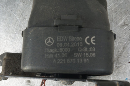 07-13 Mercede W221 S550 S63 AMG Anti Theft Alarm Horn Siren 2218701391 OEM