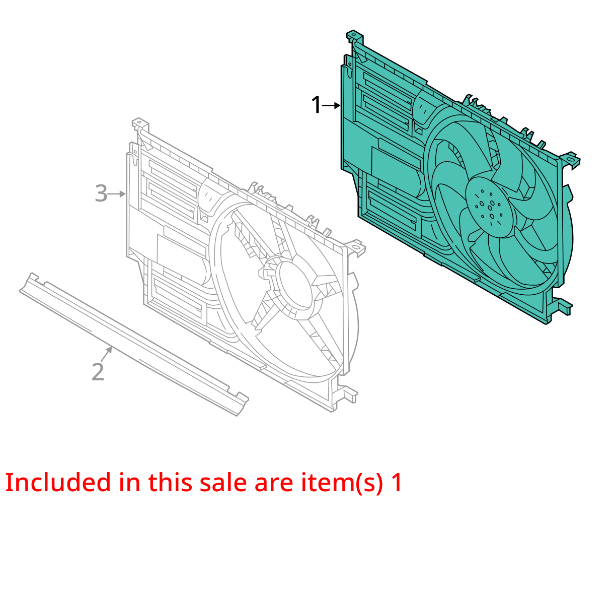 2016 - 2023 OEM BMW F39 F48 X1 X2 Radiator Cooling Fan Motor Shroud Assembly