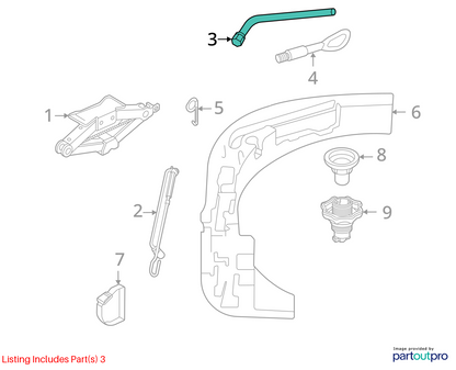 12-22 Volkswagen Passat Golf Jetta Spare Tire Tools Jack Wrench OEM