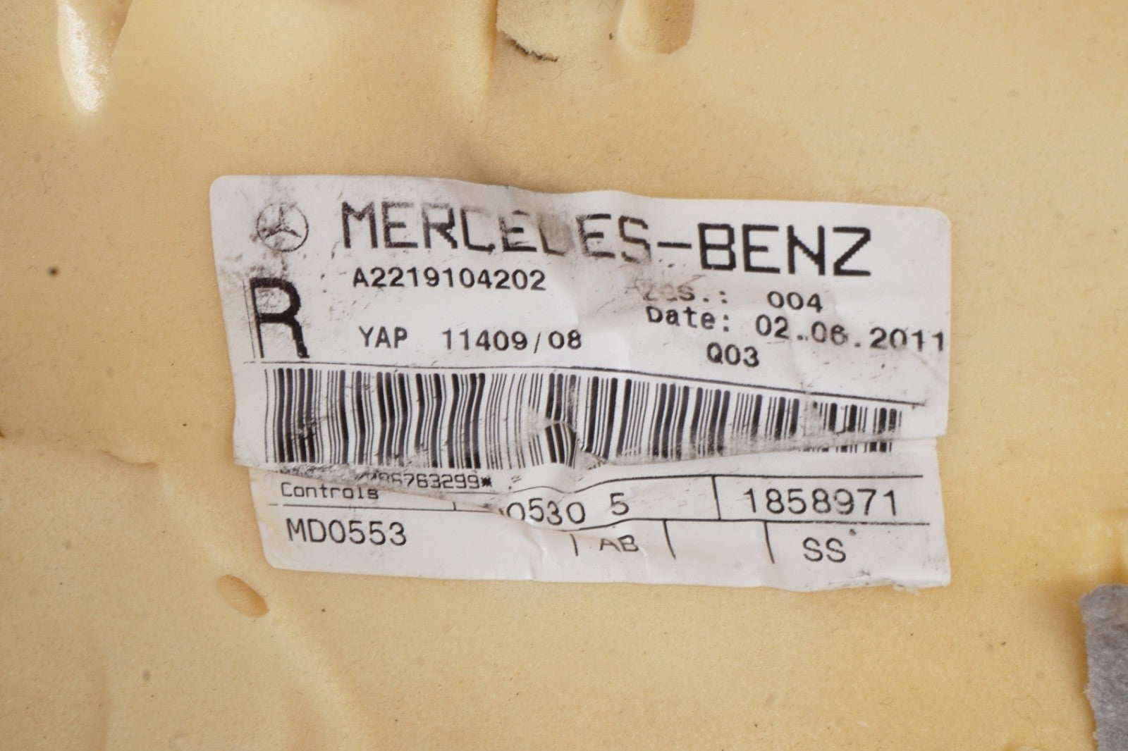 10-13 Mercedes W221 S550 S400 Front Right Seat Cushion Bottom Lower Black OEM