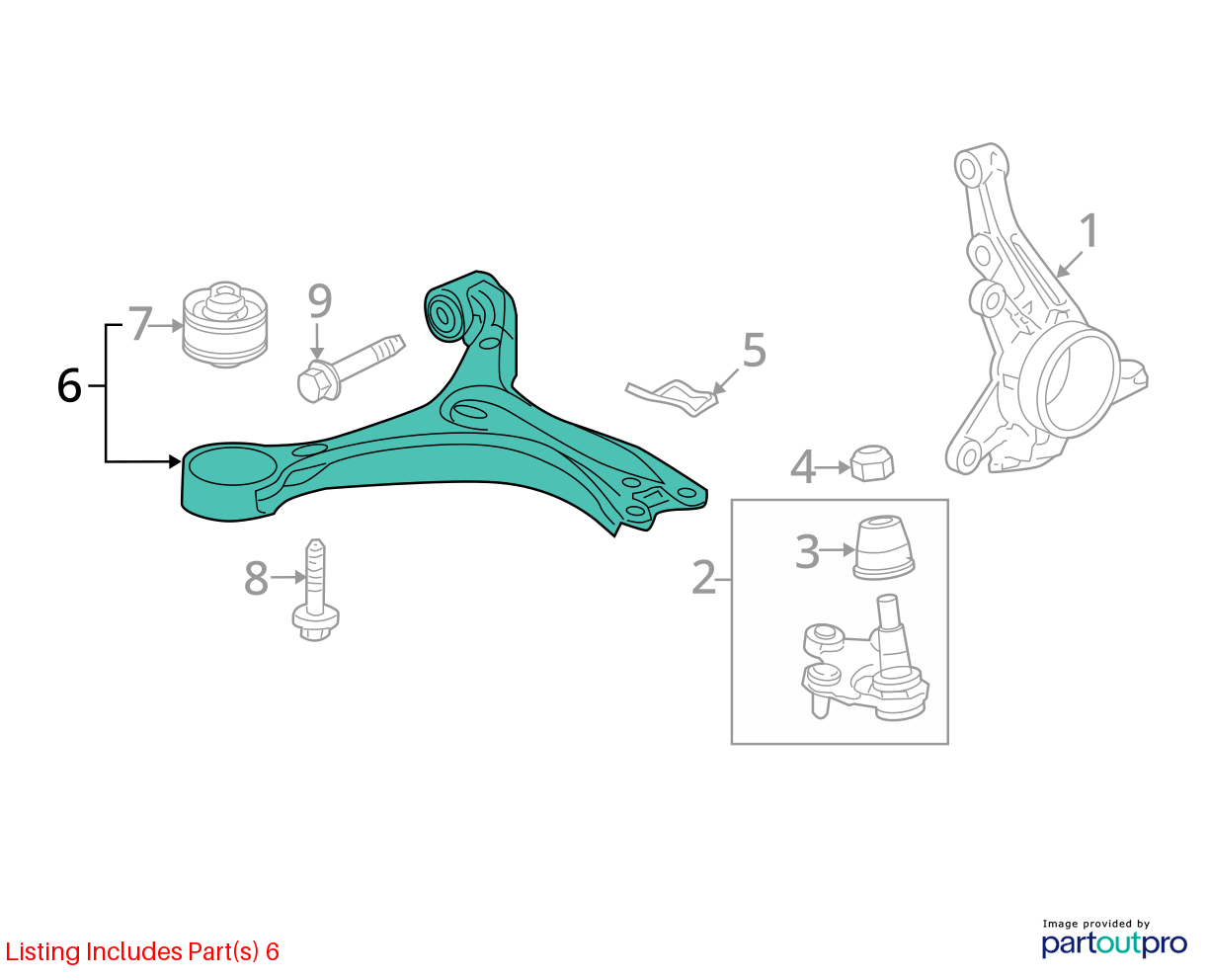 2016 - 2022 Acura ILX 2.4L Front Left Suspension Lower Control ARM OEM