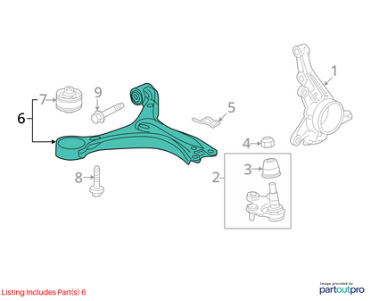 2016 - 2022 Acura ILX 2.4L Front Left Suspension Lower Control ARM OEM