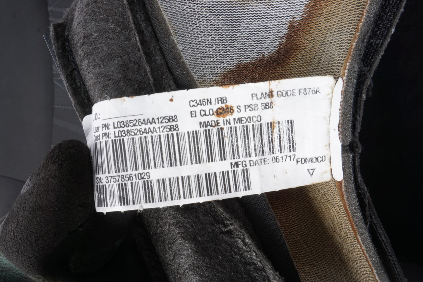 2015 - 2018 Ford Focus Front Right Passenger Seat Back Backrest Upper OEM