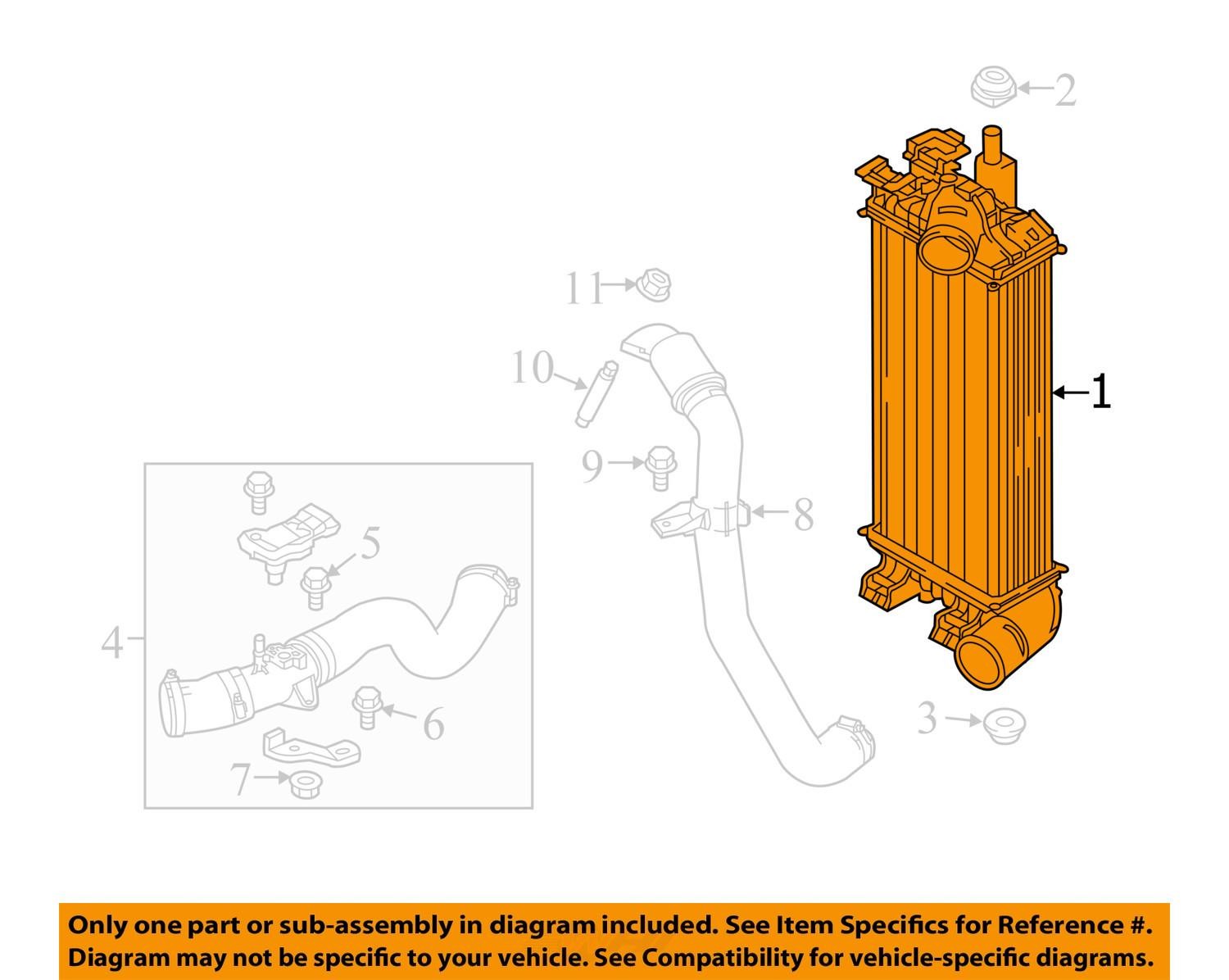 2015 - 2018 Ford Focus Intercooler 1.0L Turbo Gasoline
