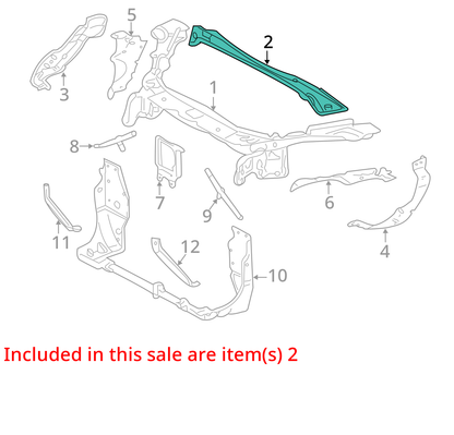 03-08 Mercedes Benz R230 SL500 Radiator Support - Tie Bar Reinforcement