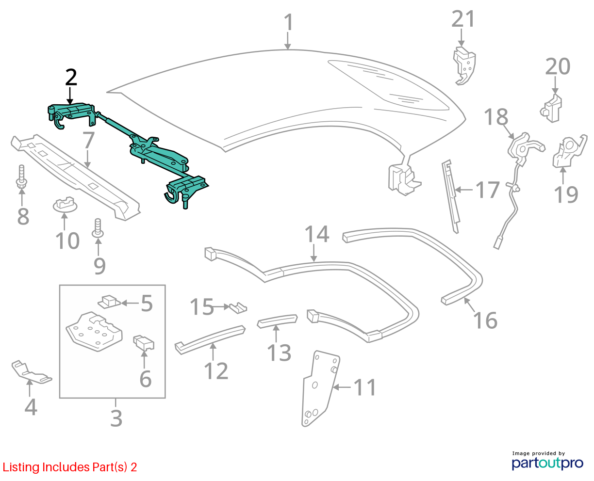 2011 - 2016 Mercedes E350 CLK550 Convertible Front Top Roof Lock Latch Actuator