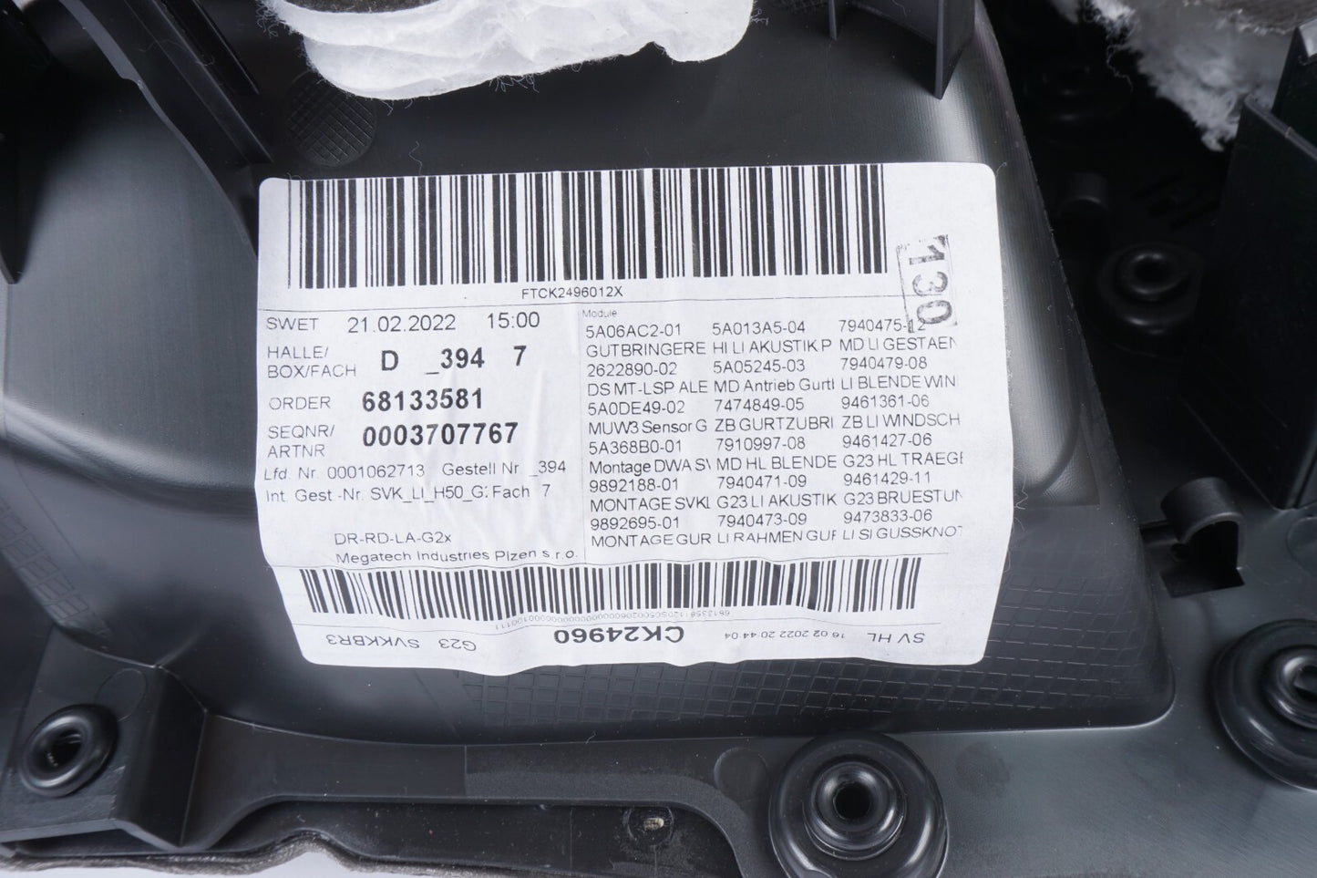 2021 - 2024 BMW 430I Convertible Rear Left Quarter Panel Trim OEM