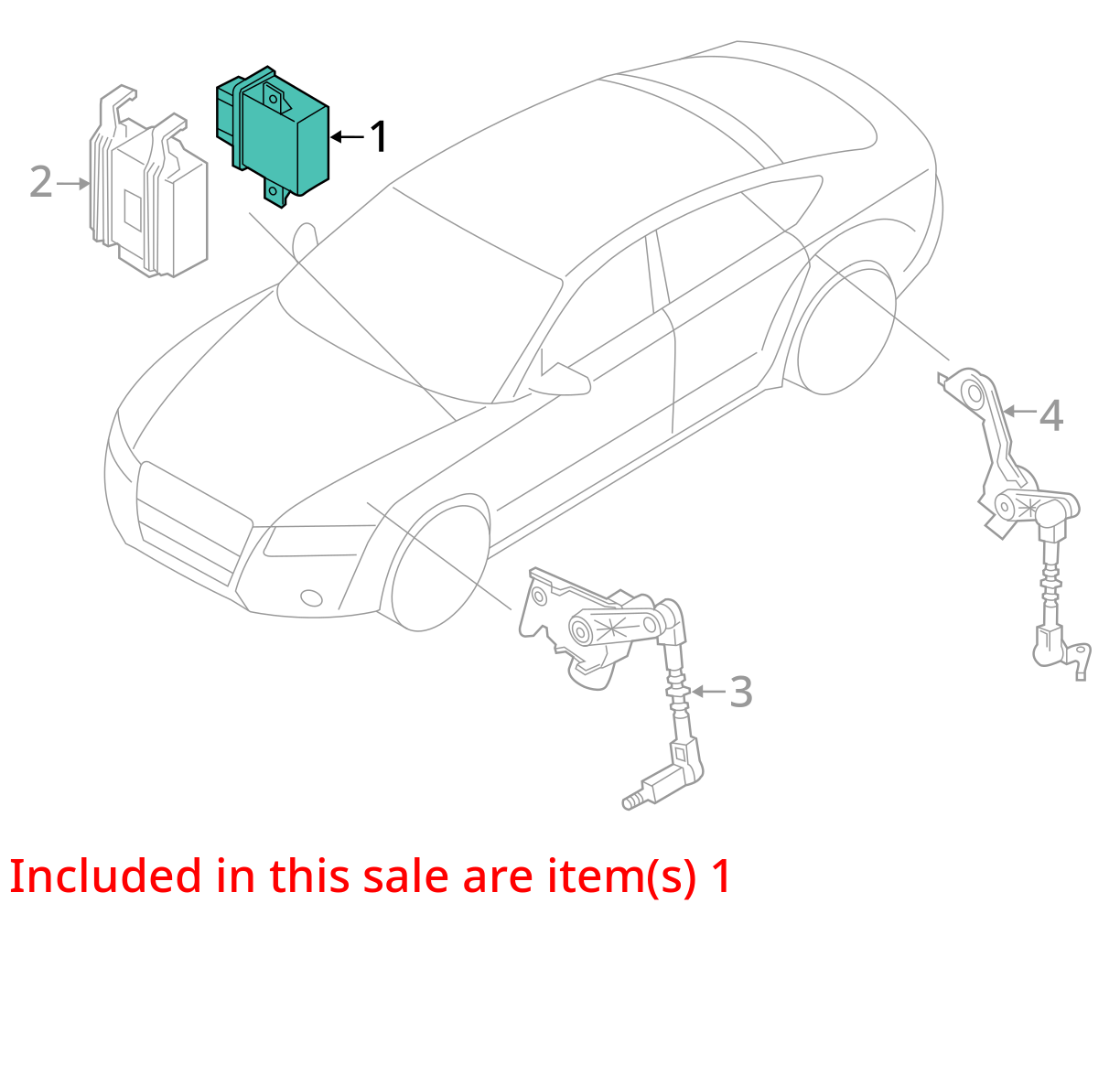 12-15 AUDI C7 A6 A7 HEADLIGHT LAMP RANGE CONTROL MODULE 4H0907357B OEM