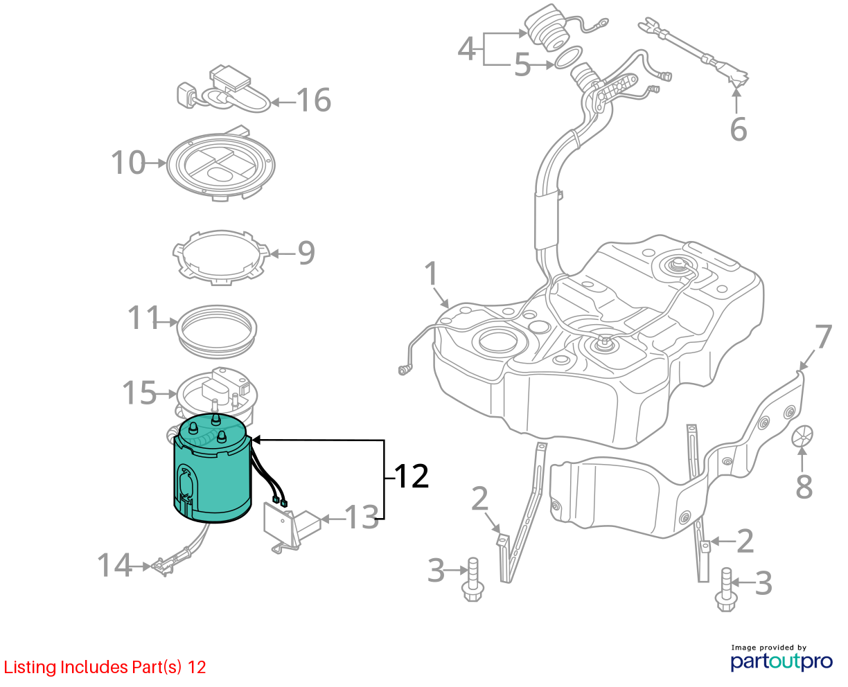 2008 - 2022 Volkswagen Passat 1.8L Fuel Pump Assembly OEM