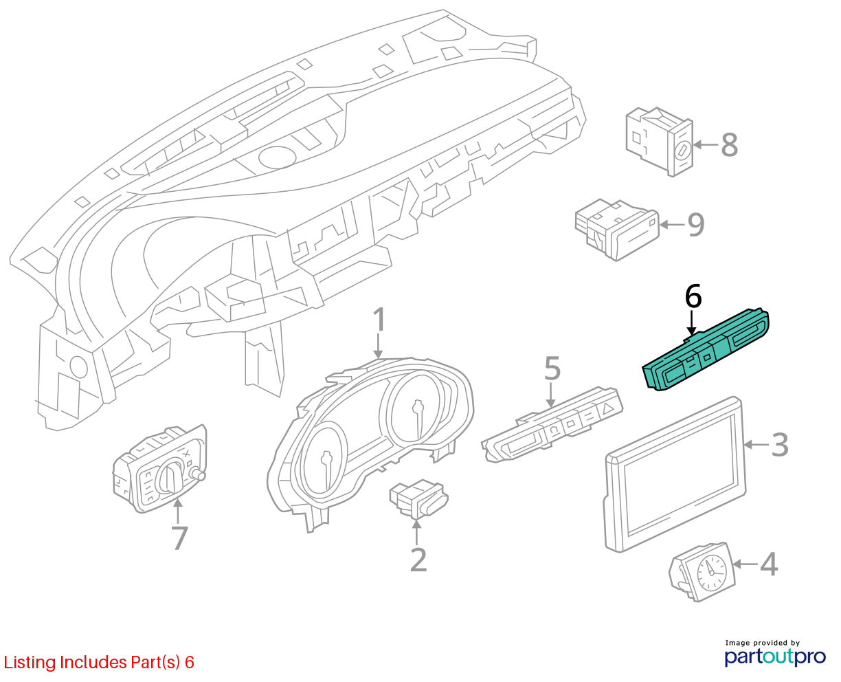 2011-2018 Audi D4 A8 A8L PDC Parking Aid Shade Control Switch Button  OEM