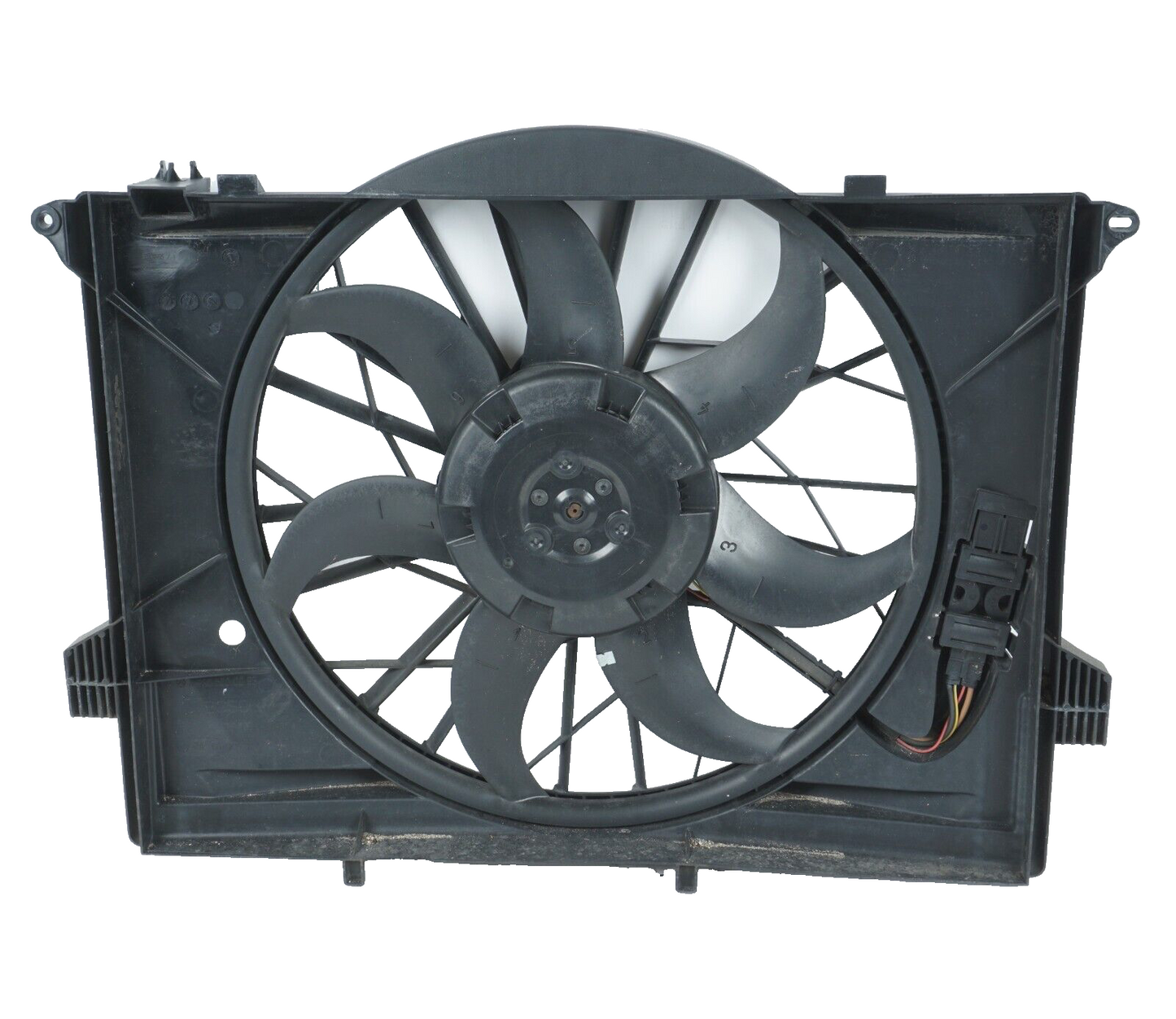 03 - 12 Mercedes R230 SL500 SL550 Engine Cooling Radiator Fan Motor Shroud Assy