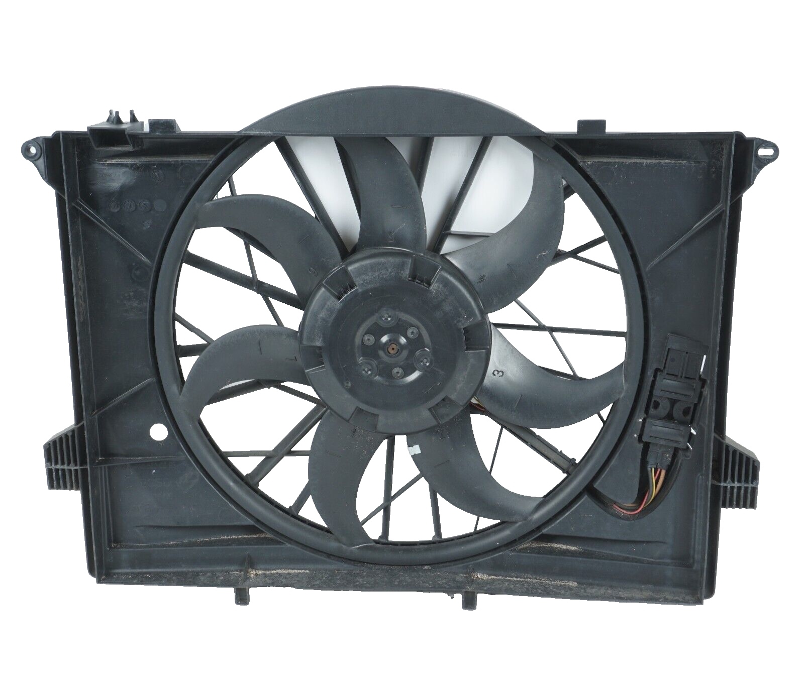 03 - 12 Mercedes R230 SL500 SL550 Engine Cooling Radiator Fan Motor Shroud Assy