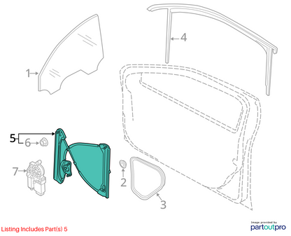 12-22 Volkswagen Passat Front left Driver Window Regulator & Motor OEM