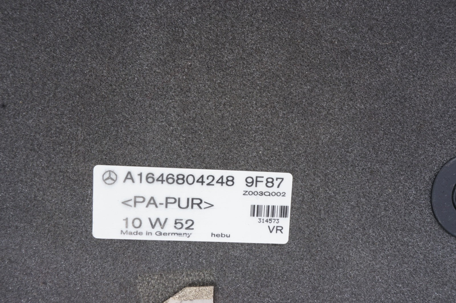 06-11 MERCEDES ML320 ML350 ML500 GL350 GL450 GL550 REAR BLACK FLOOR MATS RUGS