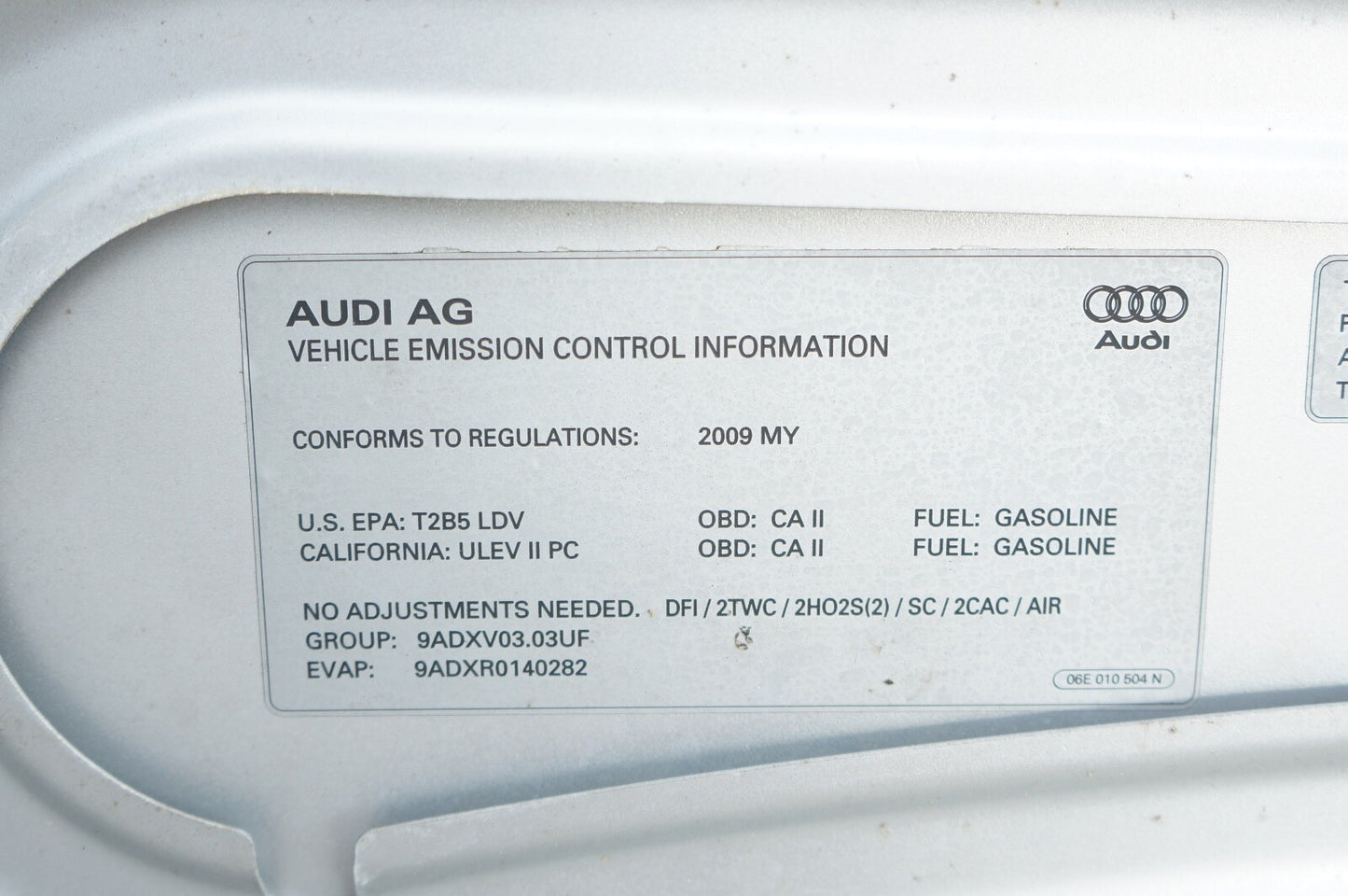 2005 2006 2007 2008 2009 2010 2011 AUDI A6 HOOD OEM USED SILVER