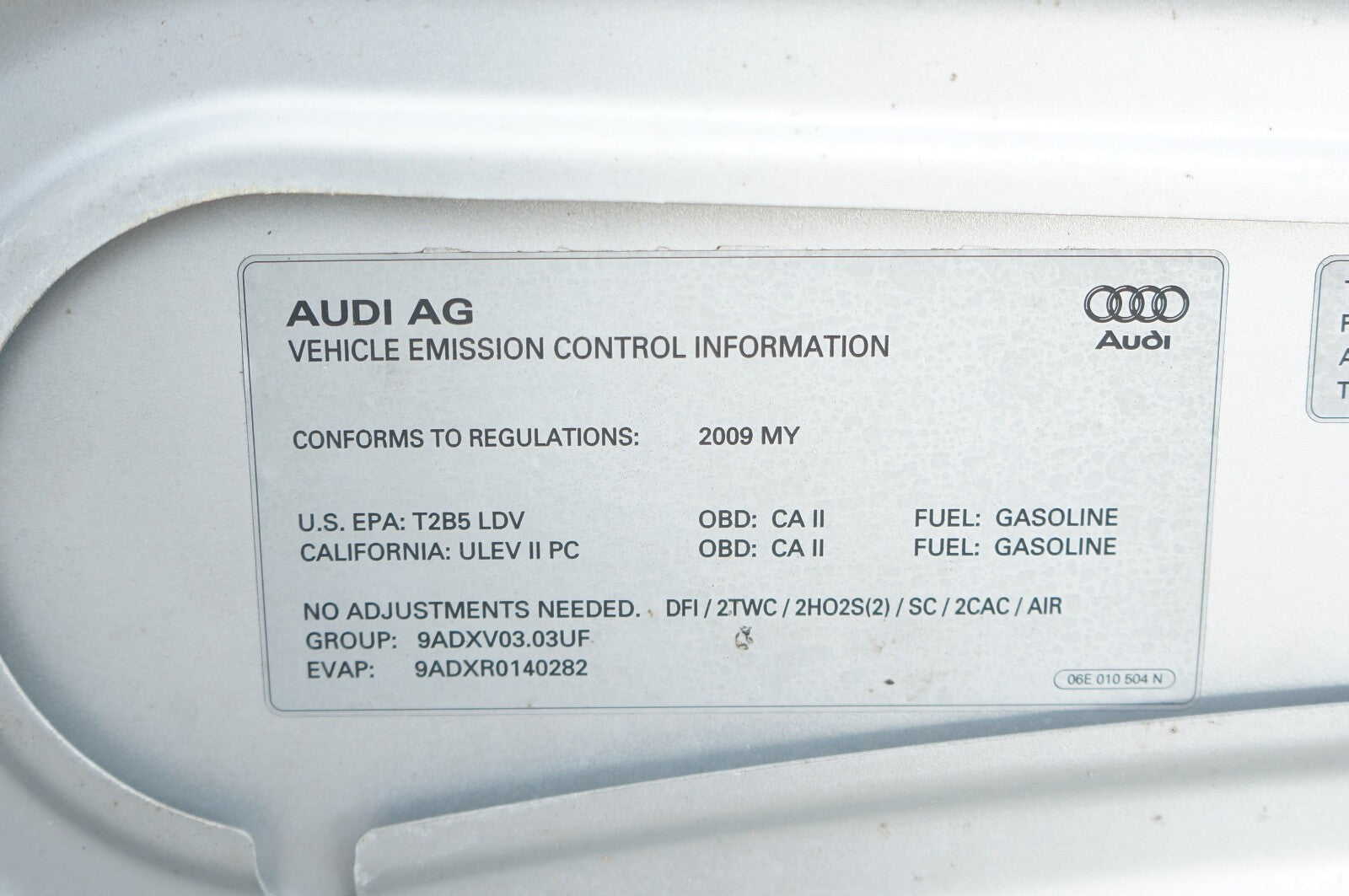 2005 2006 2007 2008 2009 2010 2011 AUDI A6 HOOD OEM USED SILVER