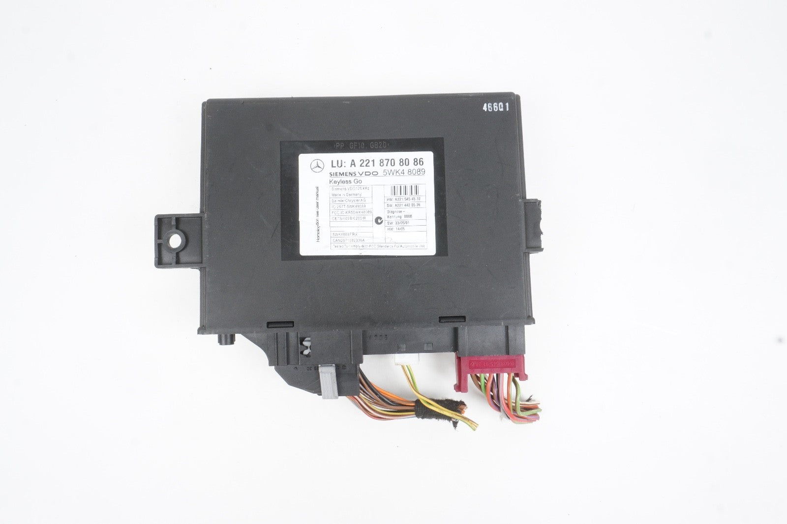 07-10 Mercedes W221 S600 CL550 S400 Keyless Go Control Module 2218708086 OEM