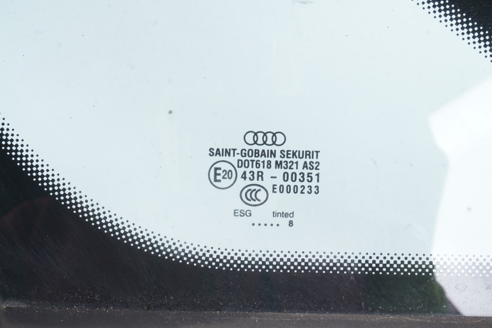 2004 - 2010 AUDI A8 REAR LEFT DRIVER SIDE QUARTER WINDOW GLASS OEM