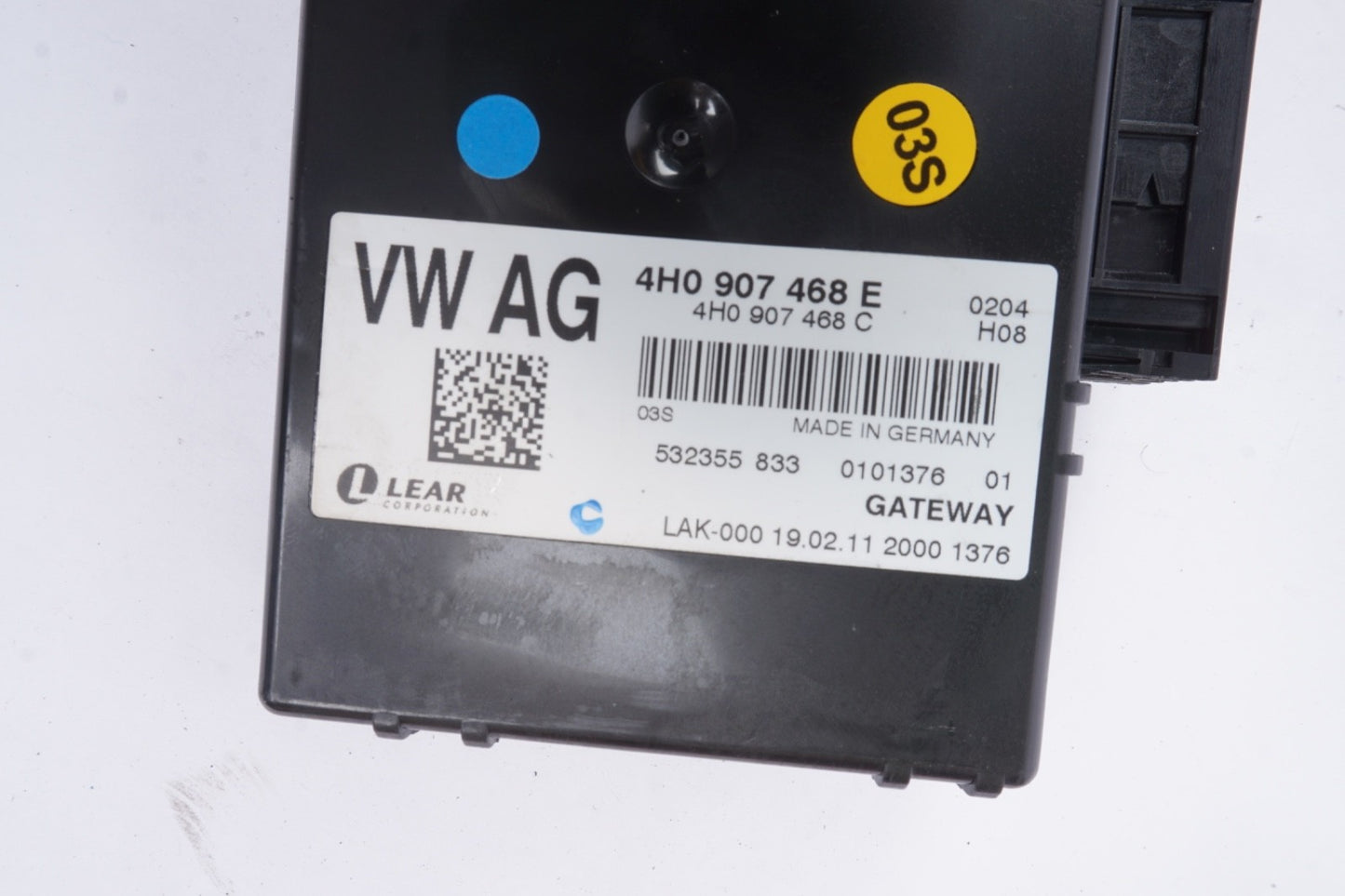 12-17 Audi D4 A8 L Quattro VW AG Gateway Interface Control Module 4H0907468F OEM