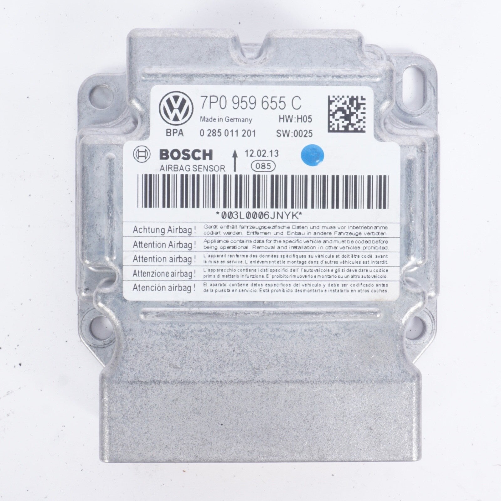 2011-2014 PORSCHE CAYENNE RESTRAINT CONTROL MODULE  7P0959655D OEM