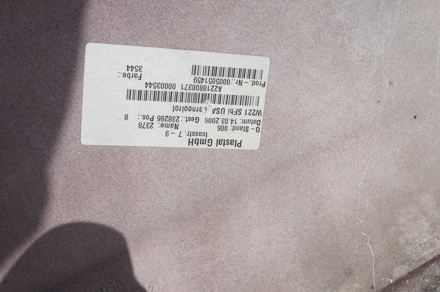 07 - 09 Mercedes S550 W221 REAR BUMPER COVER  OEM
