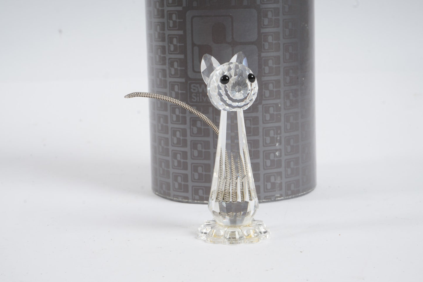 Vintage Swarovski Silver Crystal Cat (Art.7634NR070000) Figurine - Austria 