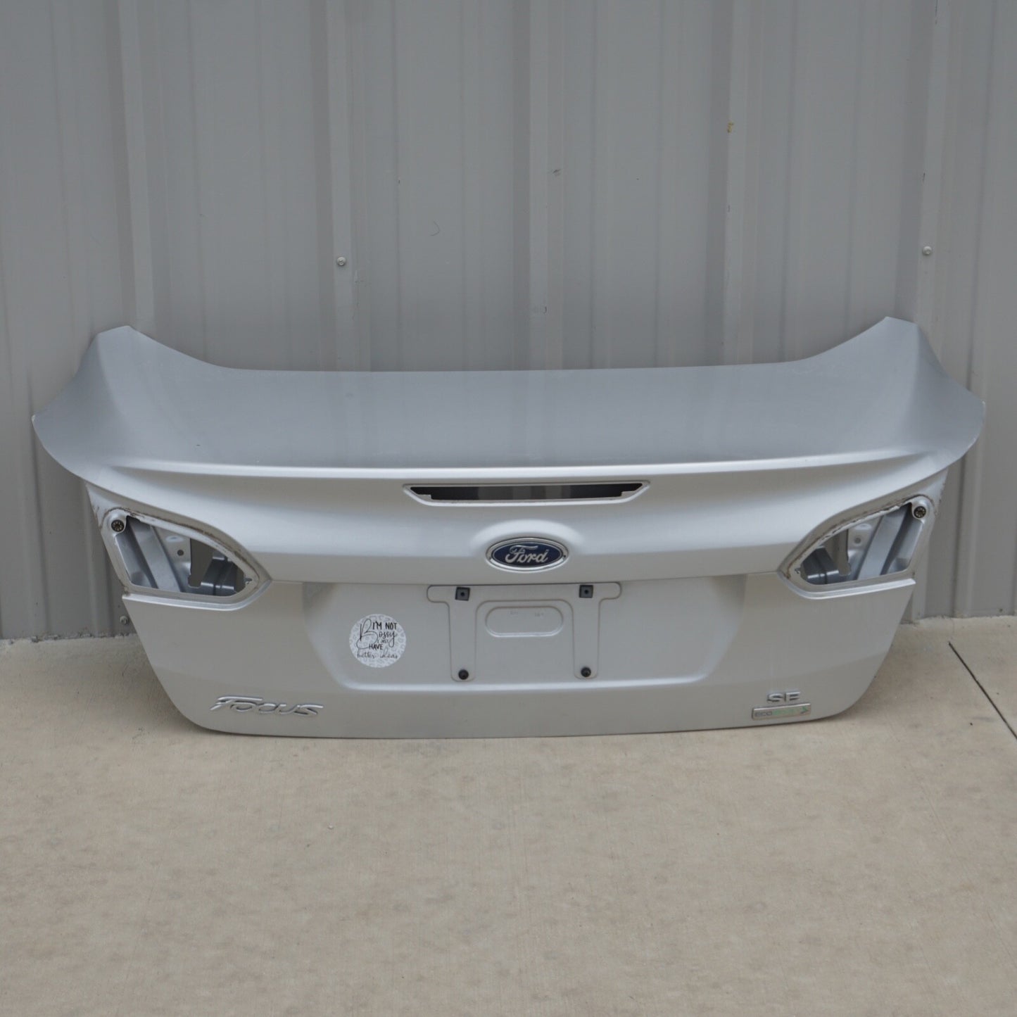 12-18 FORD FOCUS SEDAN REAR TRUNK LID HATCH COVER PANEL ASSEMBLY SILVER OEM