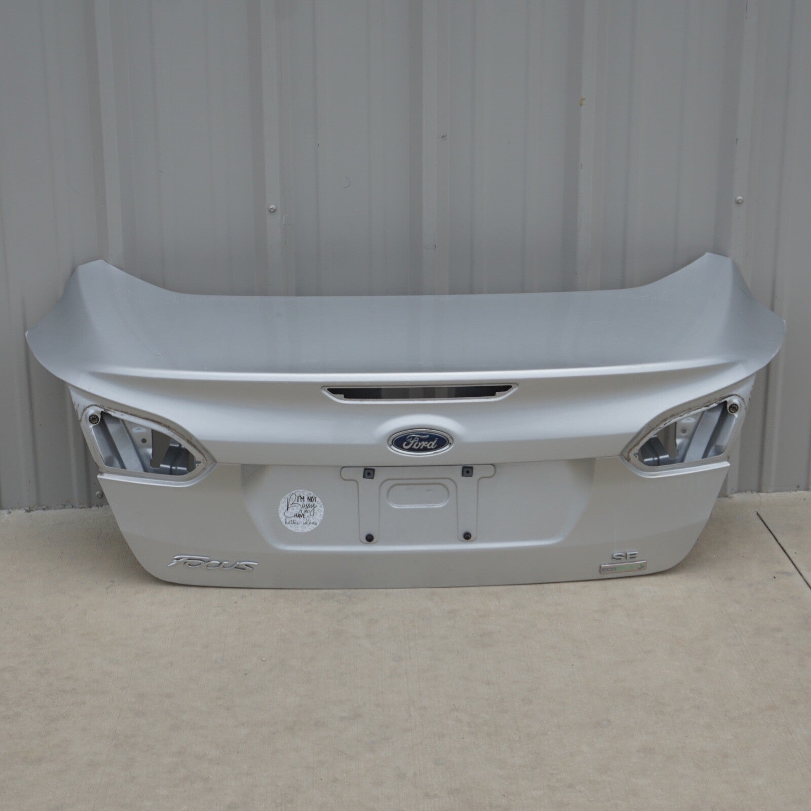 12-18 FORD FOCUS SEDAN REAR TRUNK LID HATCH COVER PANEL ASSEMBLY SILVER OEM