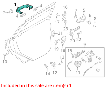 2012-2018 FORD FOCUS  REAR LEFT DRIVER SIDE DOOR EXTERIOR HANDLE