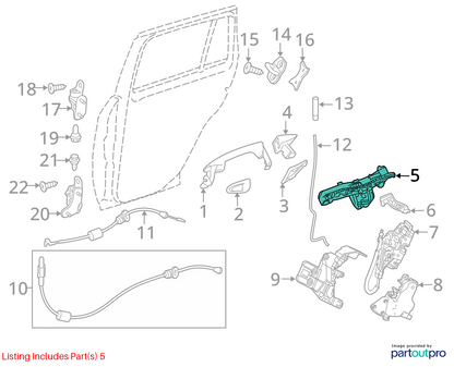 12-16 Mercedes GL550 Rear Left Driver Side Exterior Door Handle Keyless OEM
