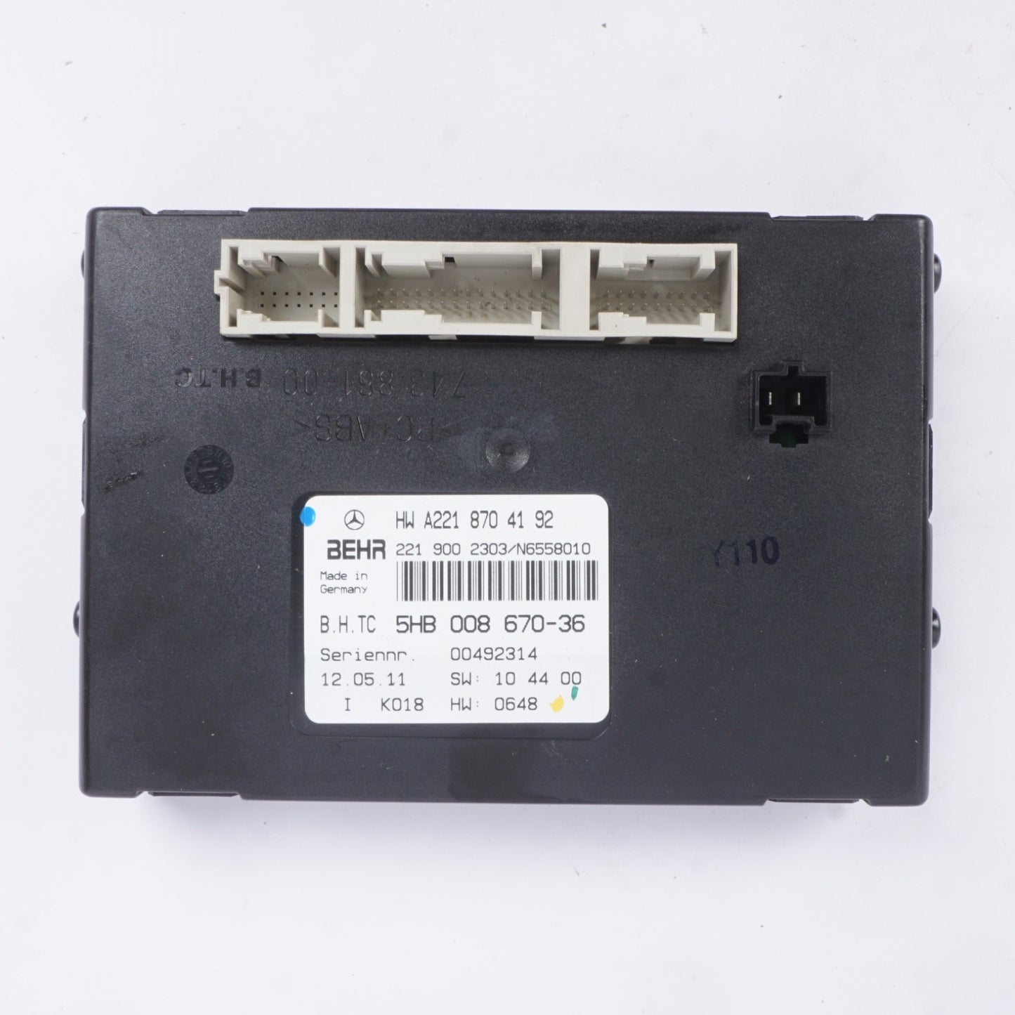 07-14 Mercedes W221 S550 CL550 AC A/C Heater Control Module 2218704192 OEM