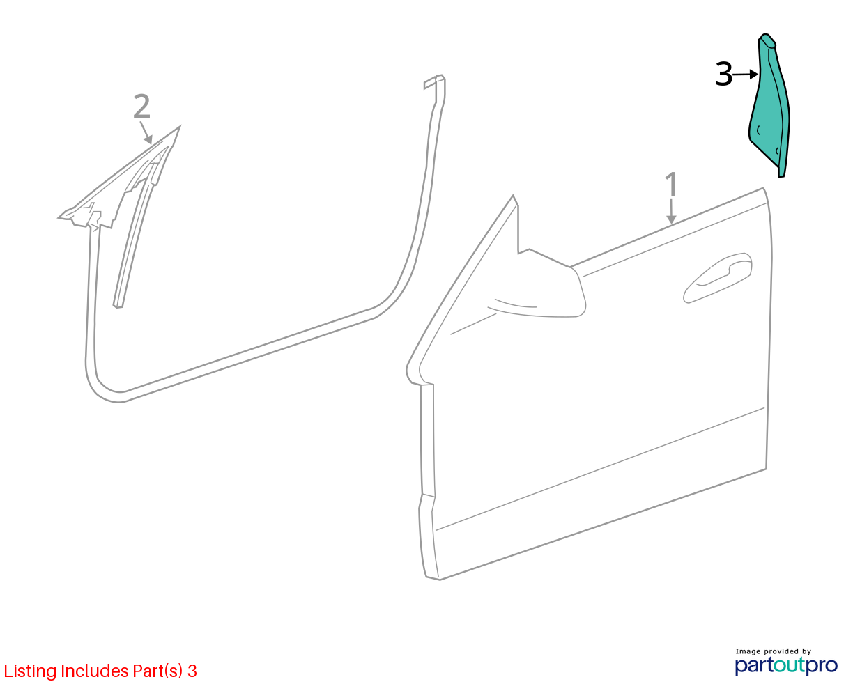 2011 - 2017 Mercedes E350 E550 Convertible Coupe LH RH Door Panel Edge Trim OEM
