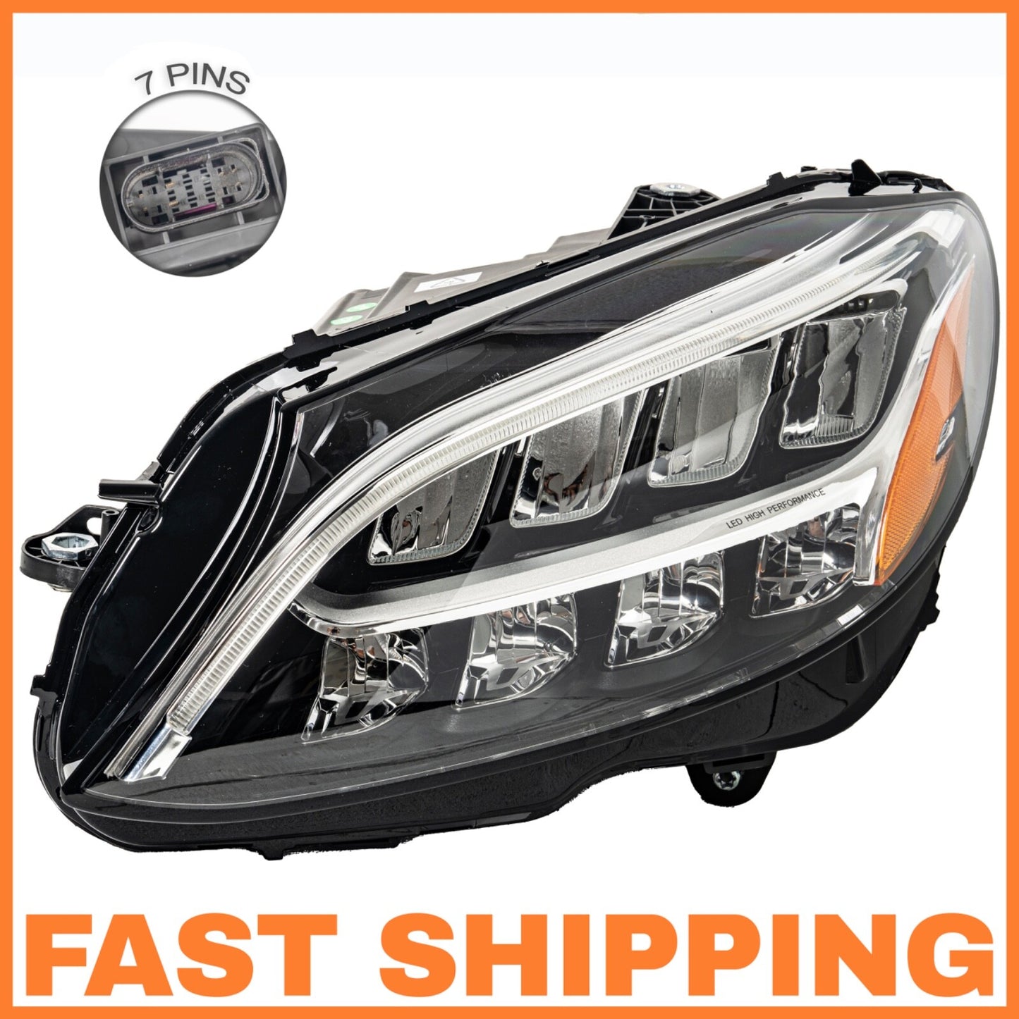 For 2021 Mercedes-Benz W205 C43 C300 Full LED Headlight Left Driver Side