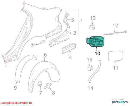 08-14 Mercedes-Benz C300 Gas Fuel Tank Filler Lid Door OEM