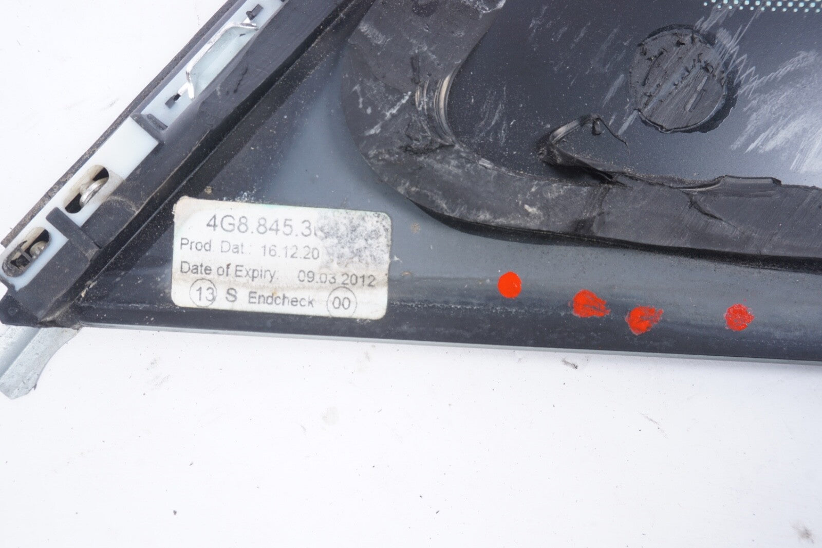 2012 - 2017 Audi A7 Rear Quarter Window Glass Right Passenger Side OEM