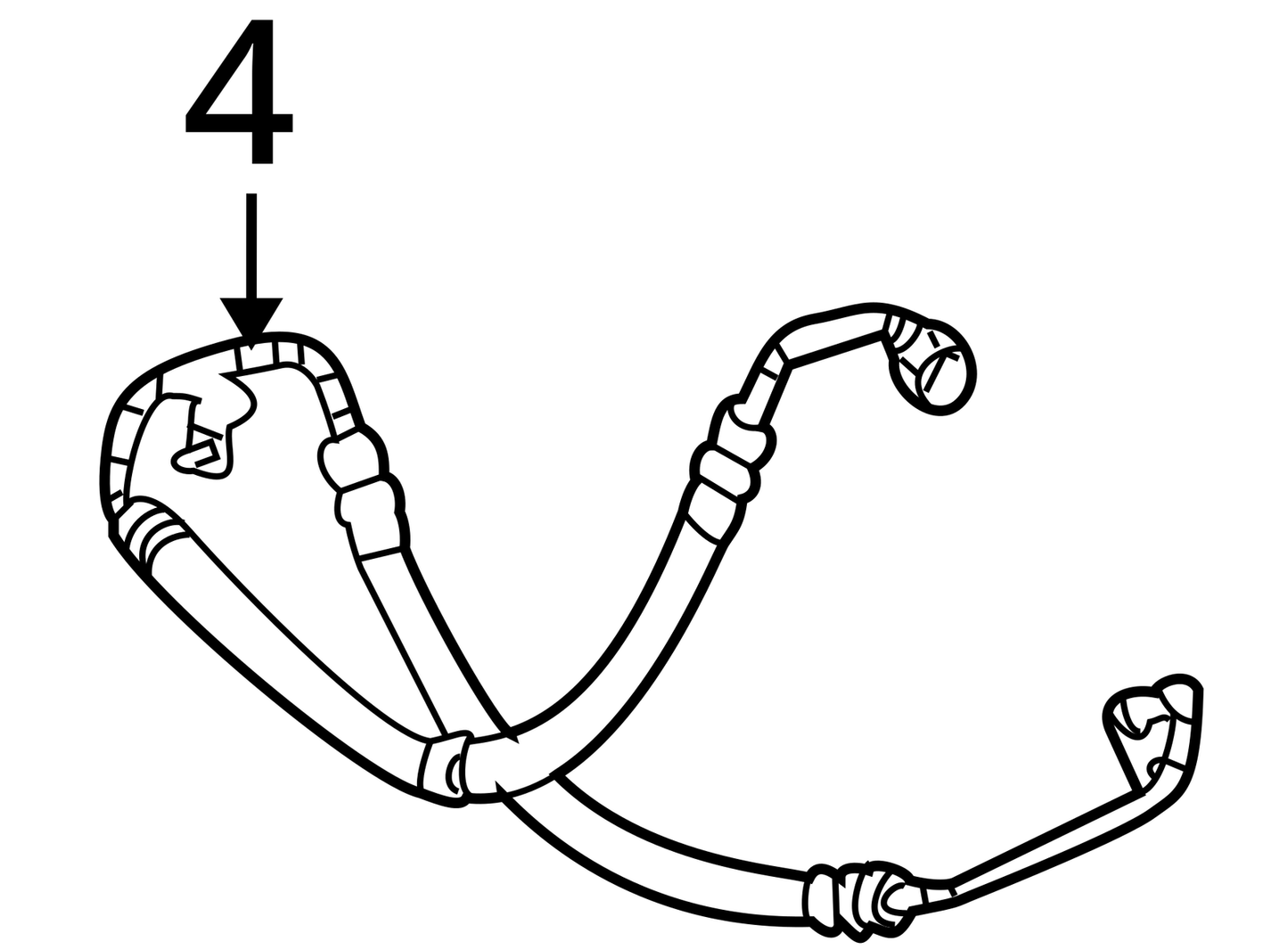 2012-2015 Mercedes-Benz C250 Power Steering High Pressure Line Hose Feed