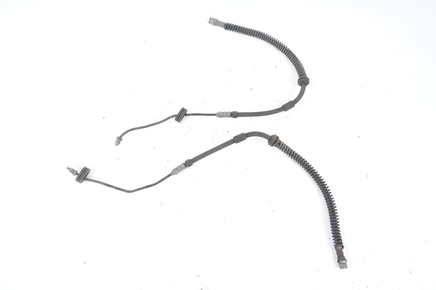 11-12 Porsche Cayenne 958 Front Left Driver Side Brake Hose Line Pipe 2Pcs OEM