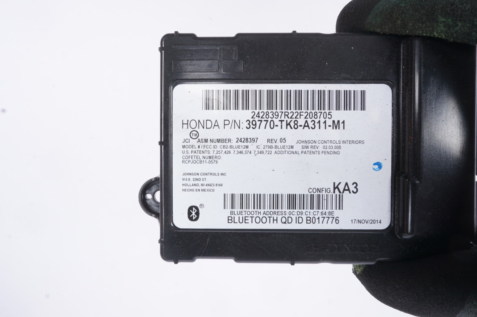 14-17 HONDA ODYSSEY BLUETOOTH COMMUNICATION CONTROL MODULE OEM,39770-TK8-A311-M1