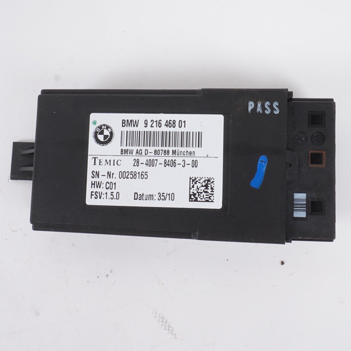 2010 - 2013 BMW 550I GT F07 FRONT / REAR SEAT CONTROL MODULE 9216468 OEM