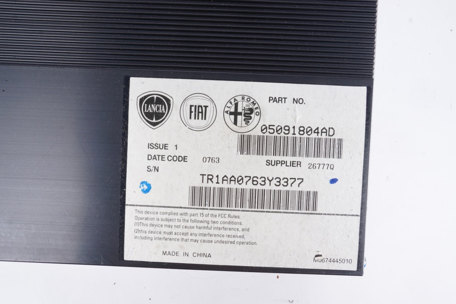 FIAT 500 Genuine Mopar Amplifier 5091804AE