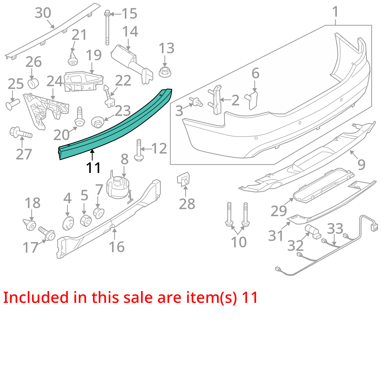 2005-2011 Audi A6 Rear Bumper Reinforcement Impact Bar Rebar OEM 