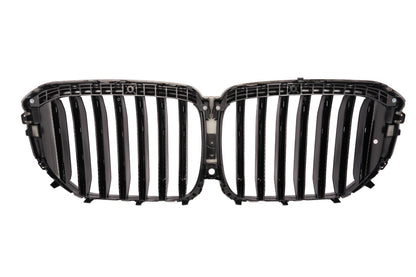 For 2024 BMW G05 X5 LCI Gloss Black Single Line Front Bumper Kidney Grille