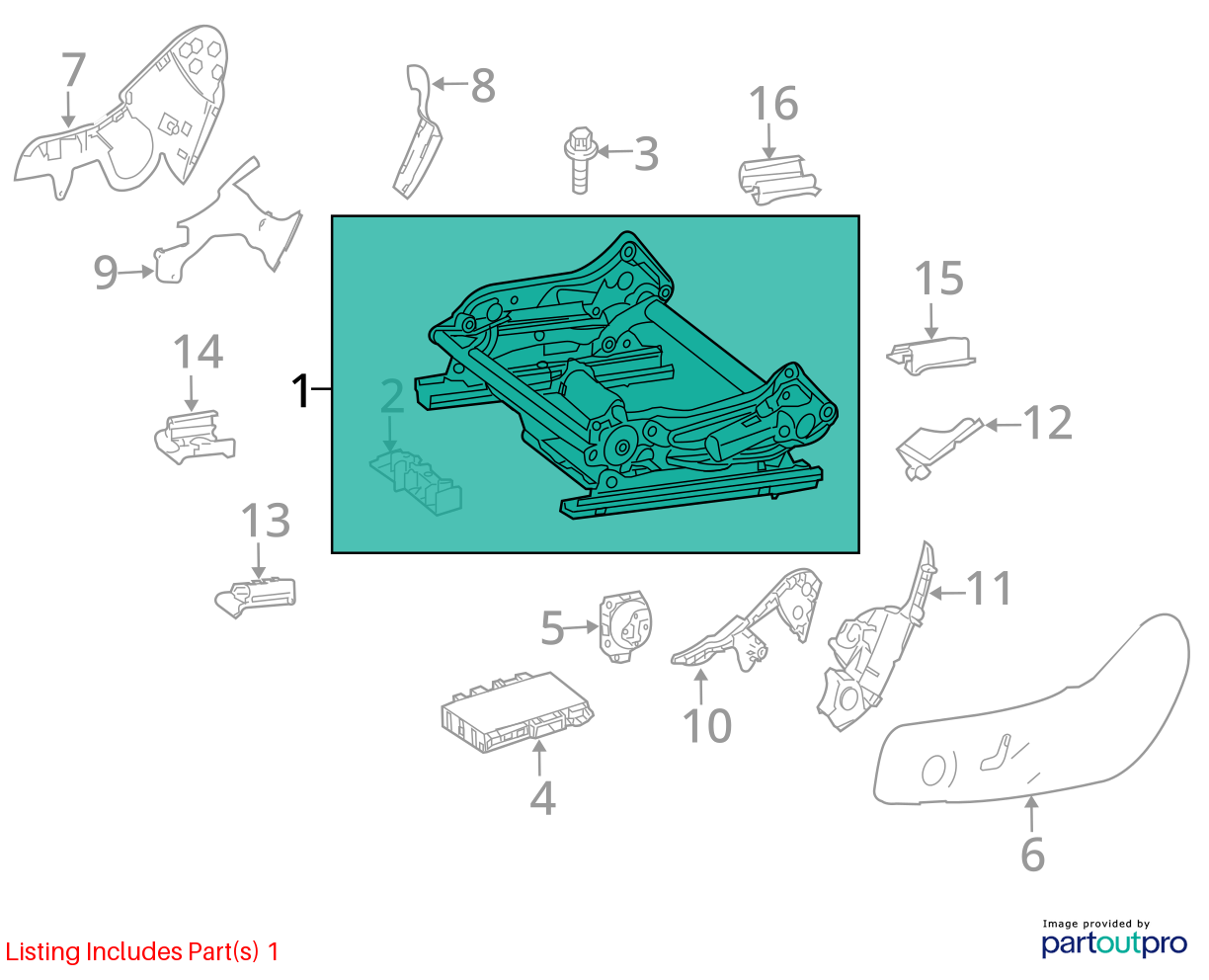 2010 - 2017 Mercedes W207 E550 C250 Front Left Seat Rail Track Frame W/ Motors