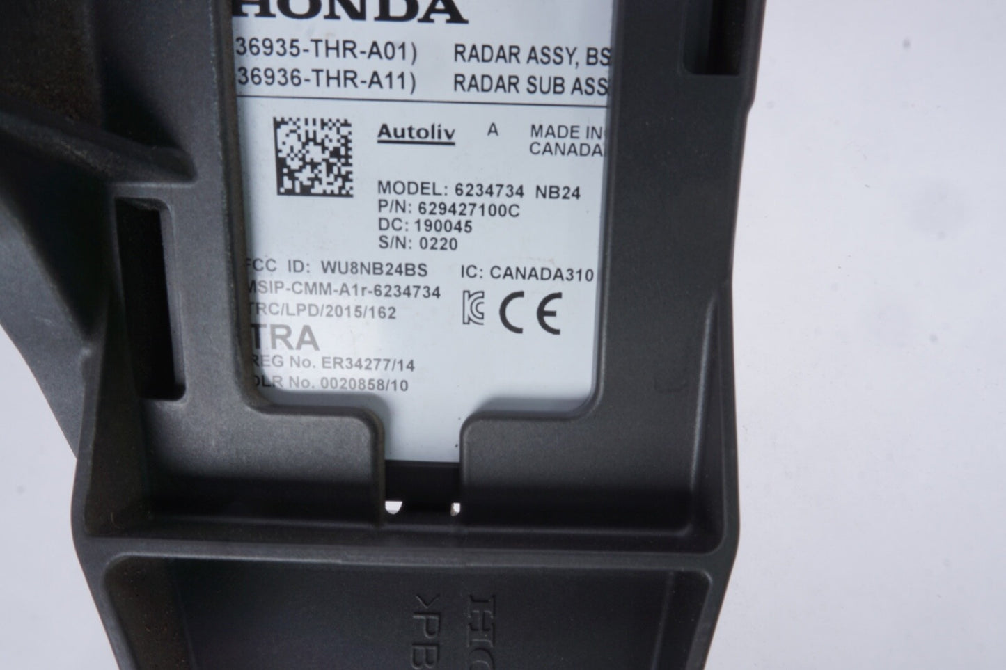 2018 - 2020 HONDA ODYSSEY LEFT BLIND SPOT RADAR SENSOR MODULE 36935-THR-A01 OEM