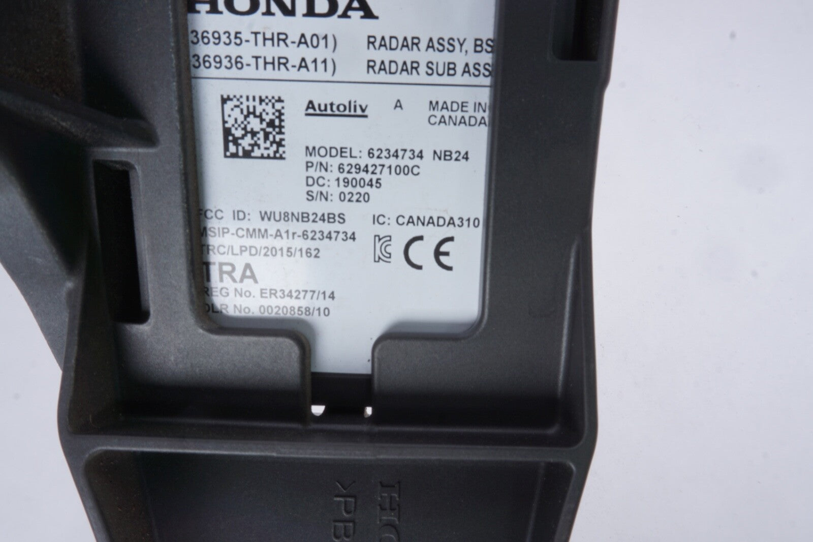 2018 - 2020 HONDA ODYSSEY LEFT BLIND SPOT RADAR SENSOR MODULE 36935-THR-A01 OEM