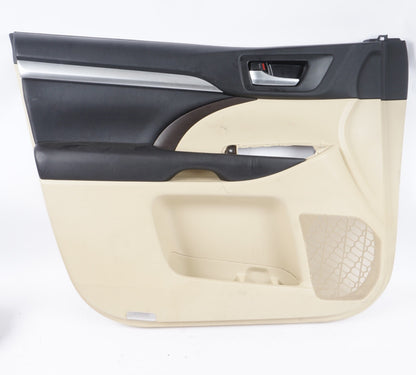 14-16 TOYOTA HIGHLANDER Front LH Driver Door Trim Panel BEIGE COLOR