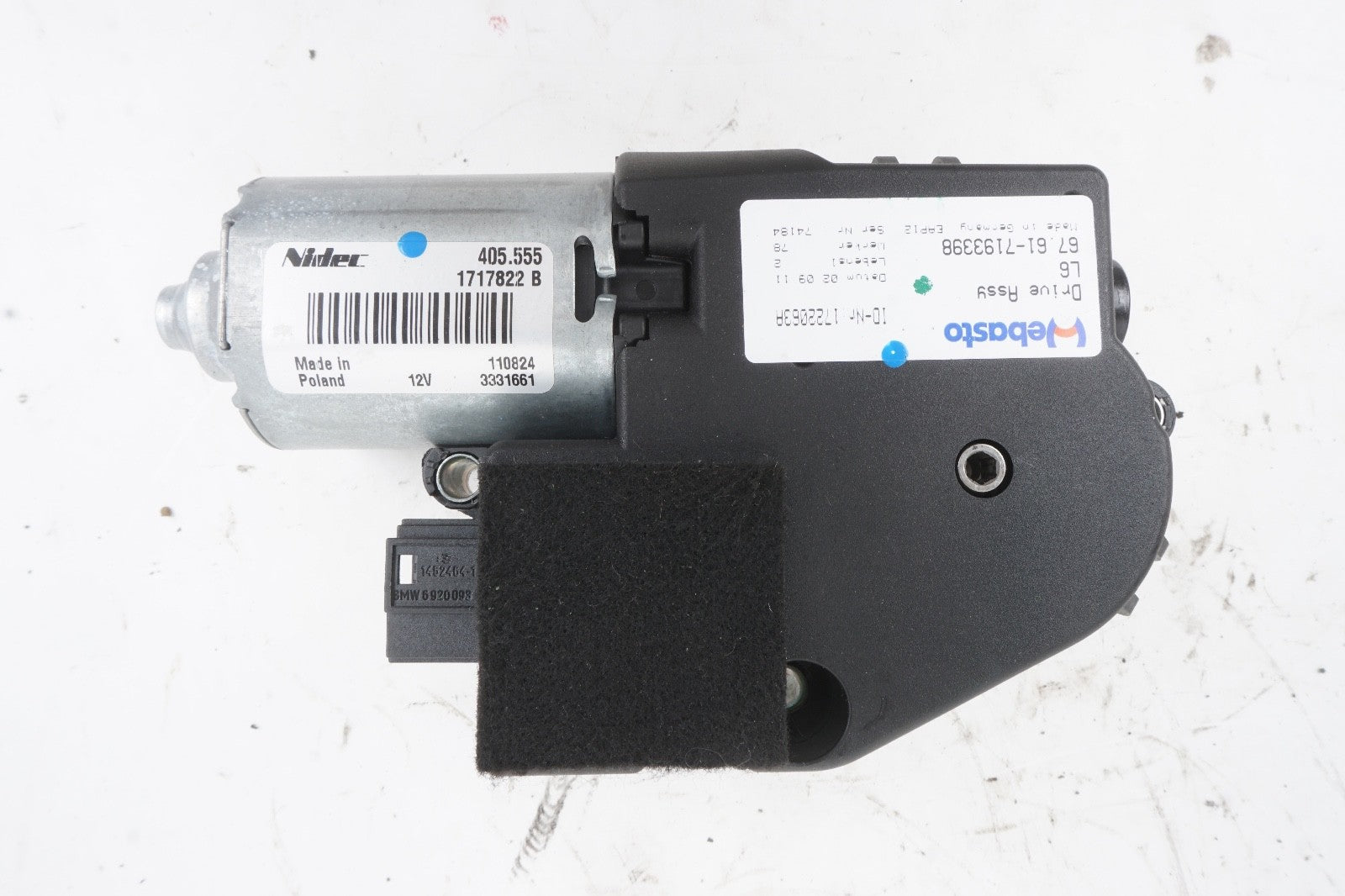 2012 – 2017 BMW 650i 640I Front Sunroof Motor OEM 7193398
