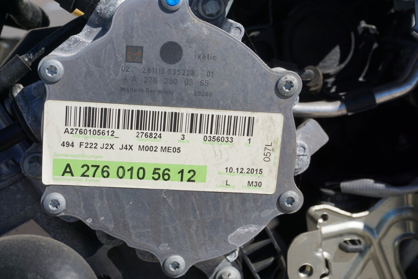 2015 2016 2017 Mercedes Benz S550e Hybrid 3.0L V8 Engine With 61k Miles OEM