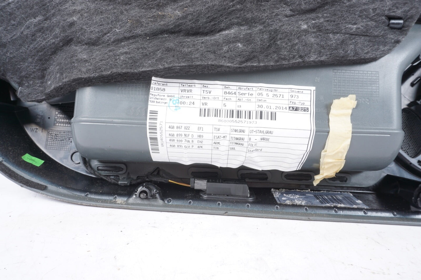 2012-2015 AUDI A7 FRONT RIGHT DOOR TRIM PANEL GRAY LEATHER OEM