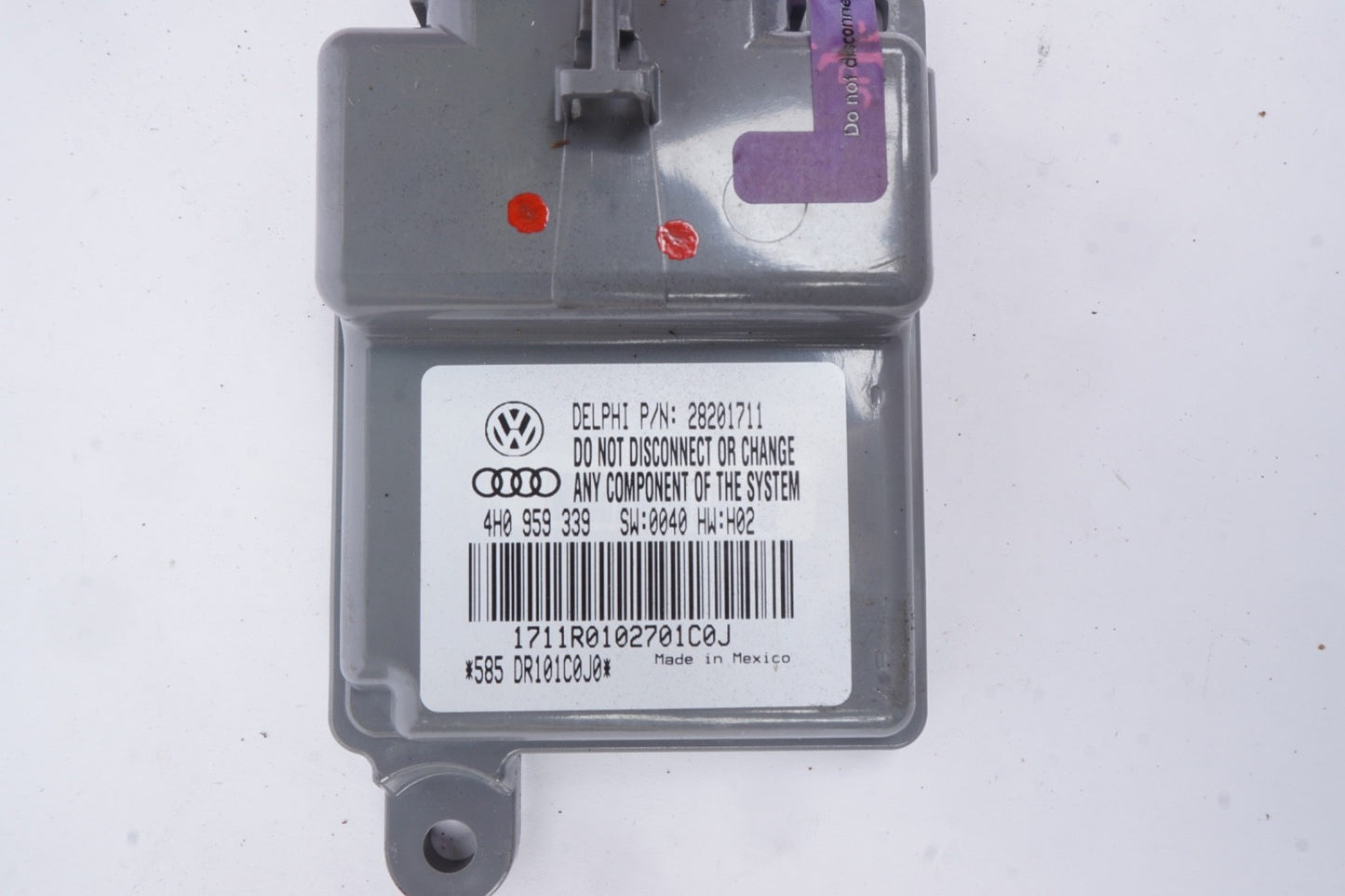 11-17 Audi A8 Quattro Front Right Passenger Side Seat Occupant Detection Module